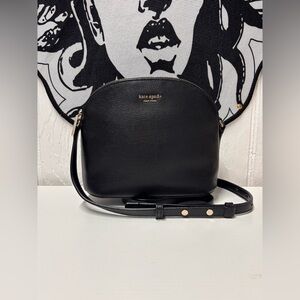 Kate Spade New York Sylvia black leather dome crossbody bag